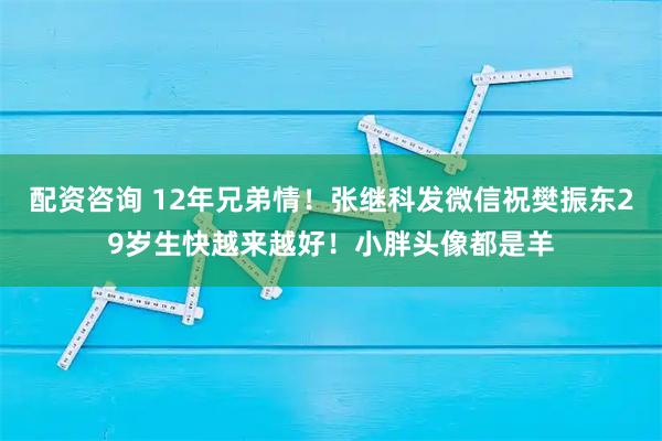 配资咨询 12年兄弟情！张继科发微信祝樊振东29岁生快越来越好！小胖头像都是羊